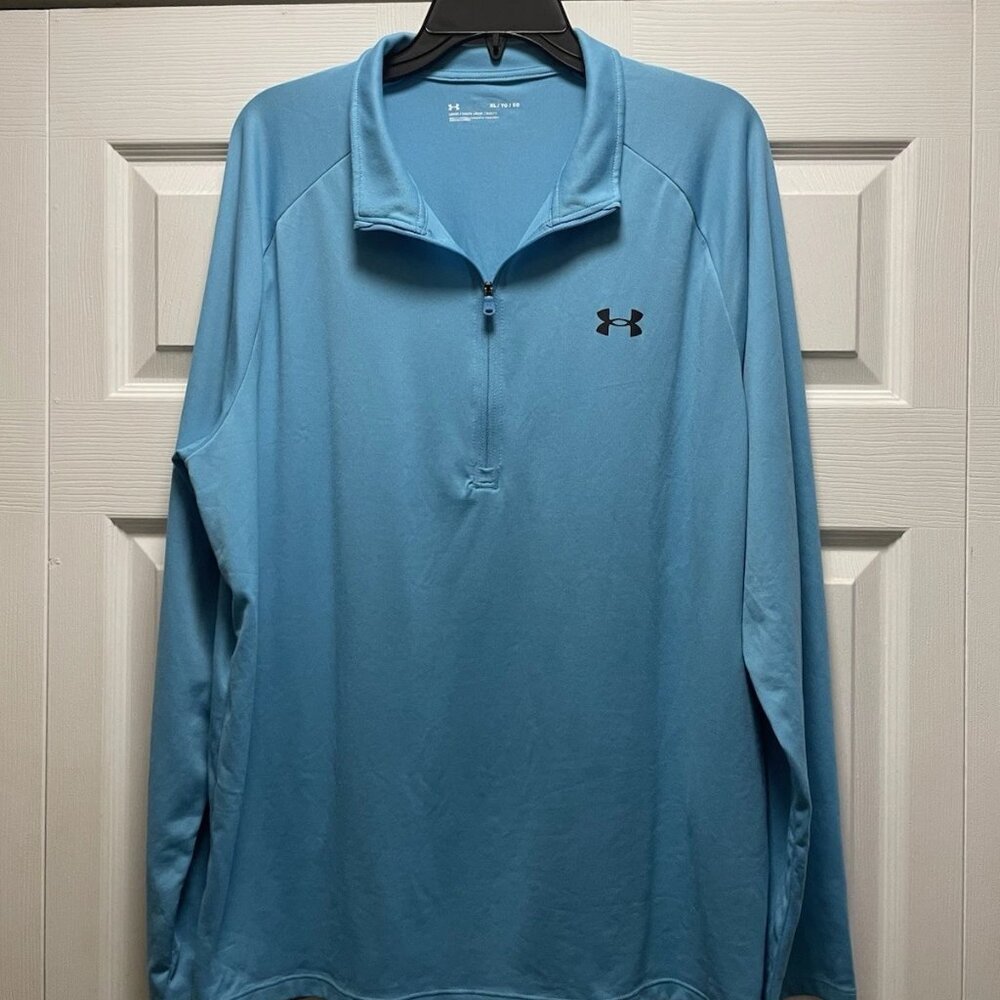 Under Armour UA Tech 2.0 1/2 Zip Pullover Men’s XL Blue Athletic Long Sleeve